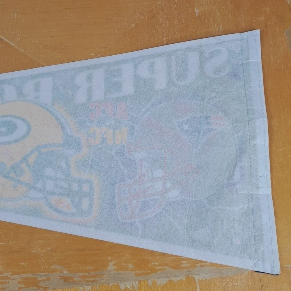 Vintage 50s & 1997 set of 2 Green Bay Packers NFL team wool & felt pennants